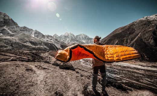 Slaapzak in de bergen