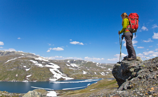 Uitkijken over de eindeloze Noorse fjell. 
