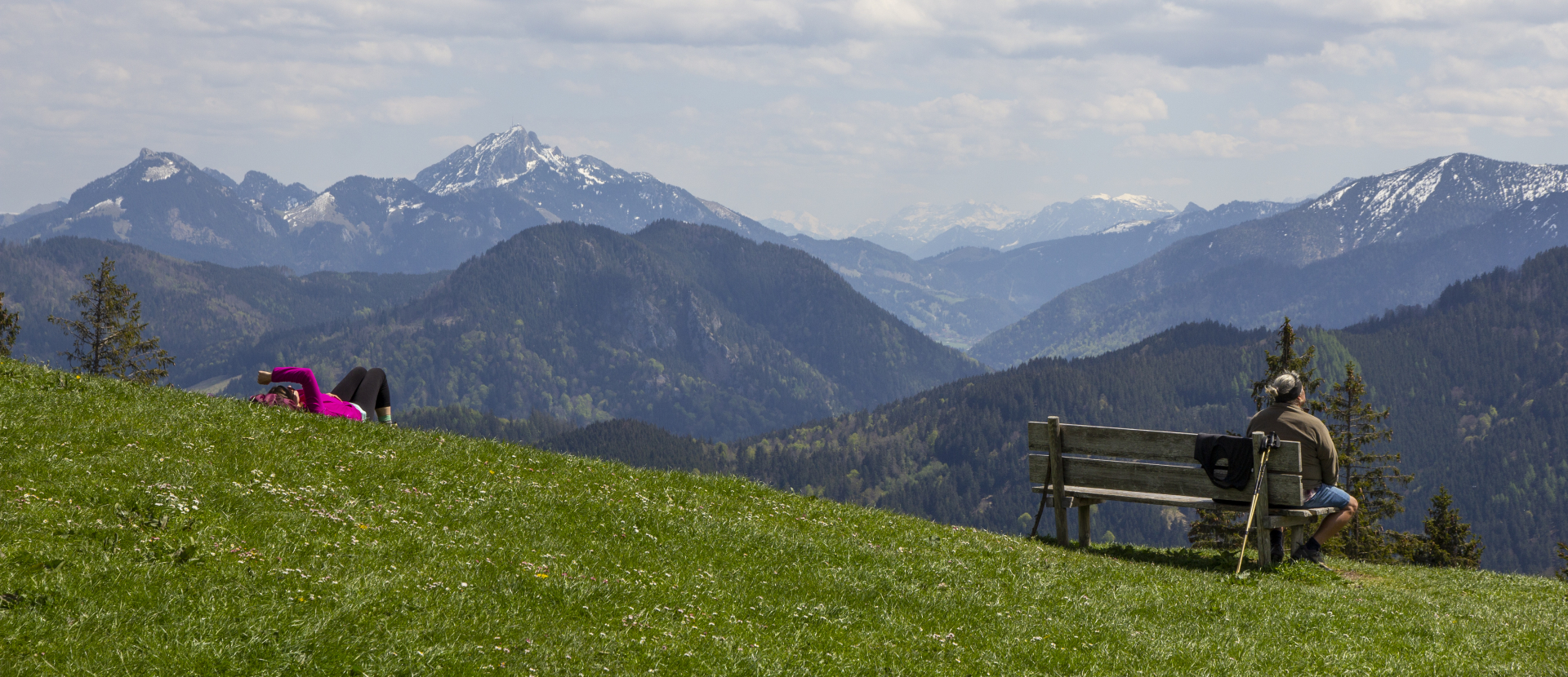 Wandelen, Aravis, Frankrijk, Alpen, bankje, uitzicht