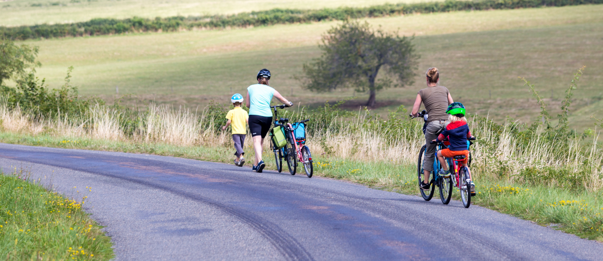 Fietsen in de Loir, Frankrijk, gezin