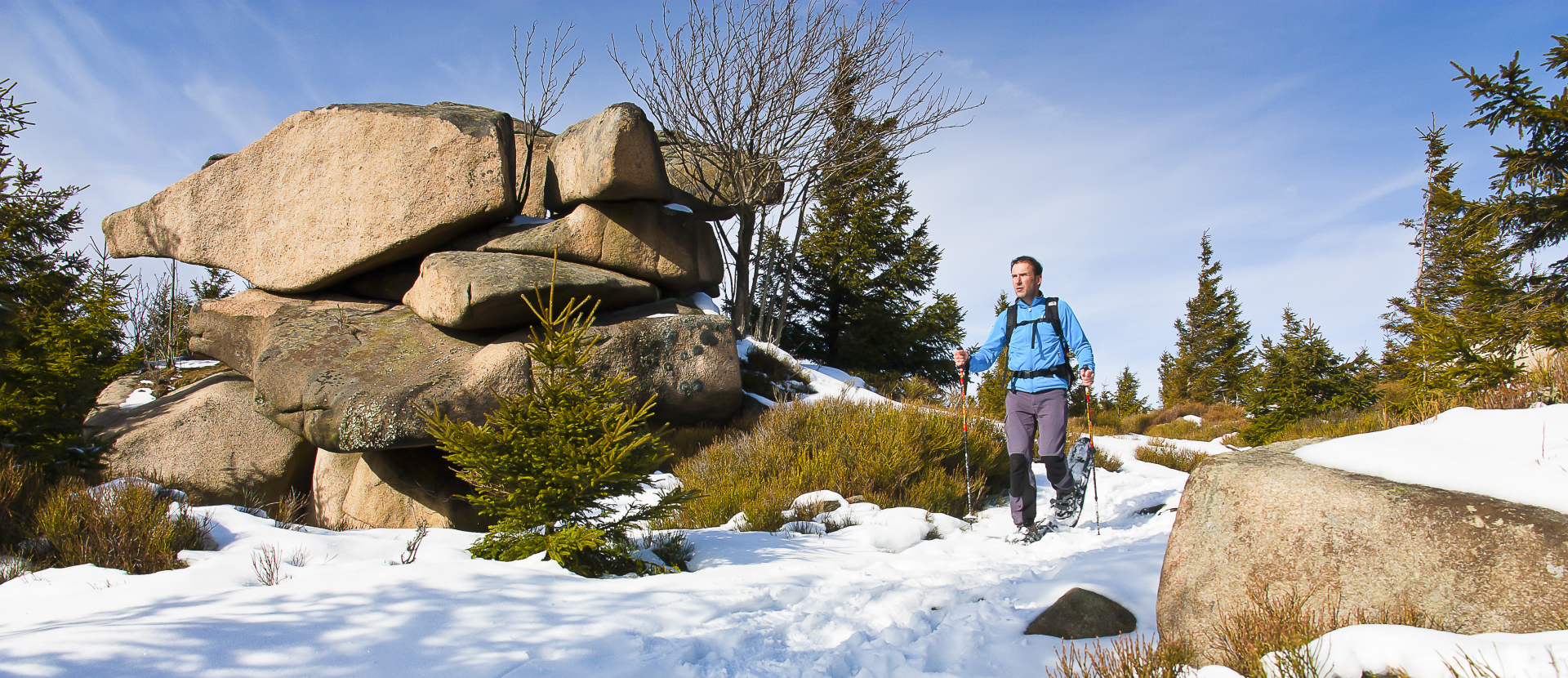 Wandelen met sneeuwschoenen Harz