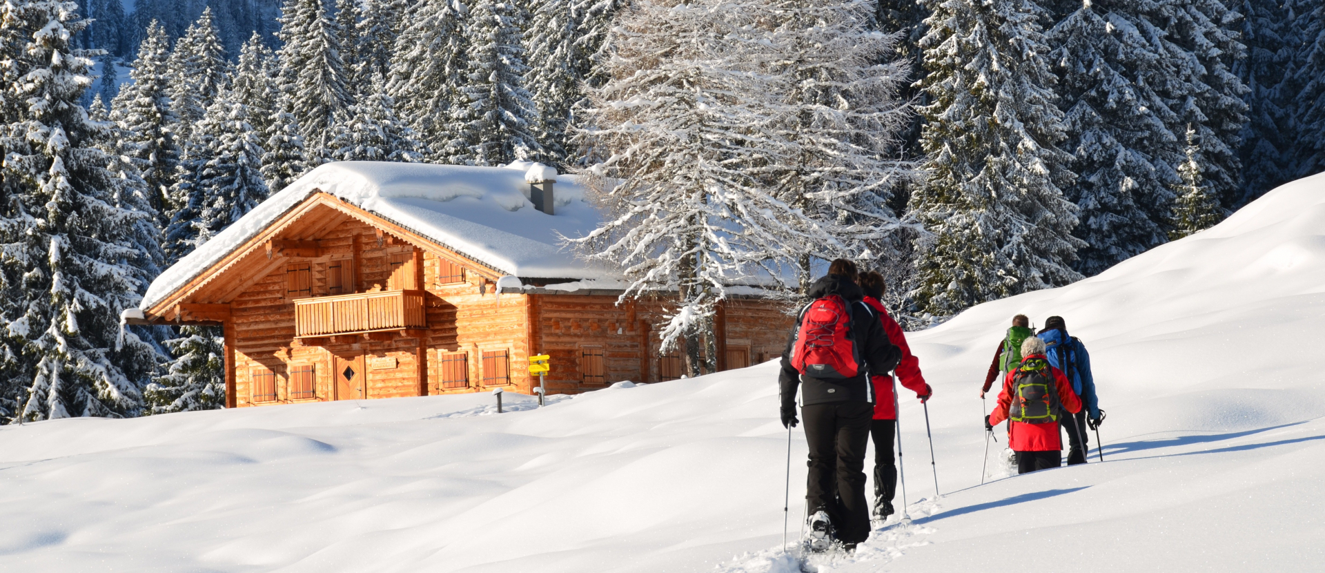 Oostenrijk, mensen wandelen in Salzburgerland, wintersport