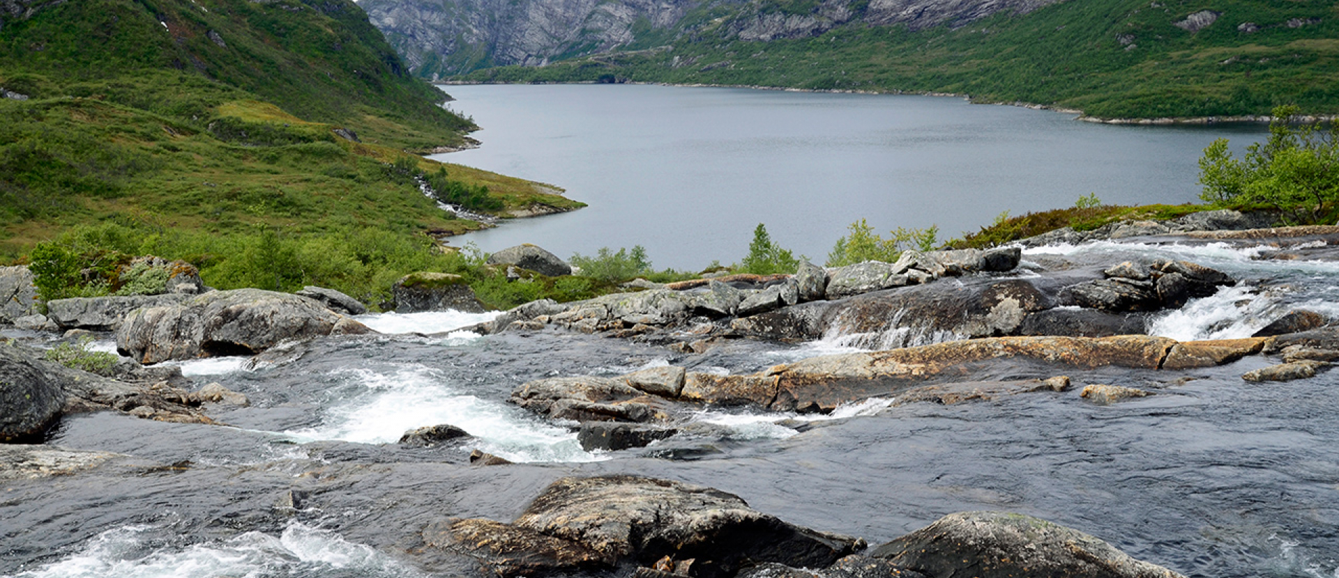Noorwegen, stromend water in de bergen