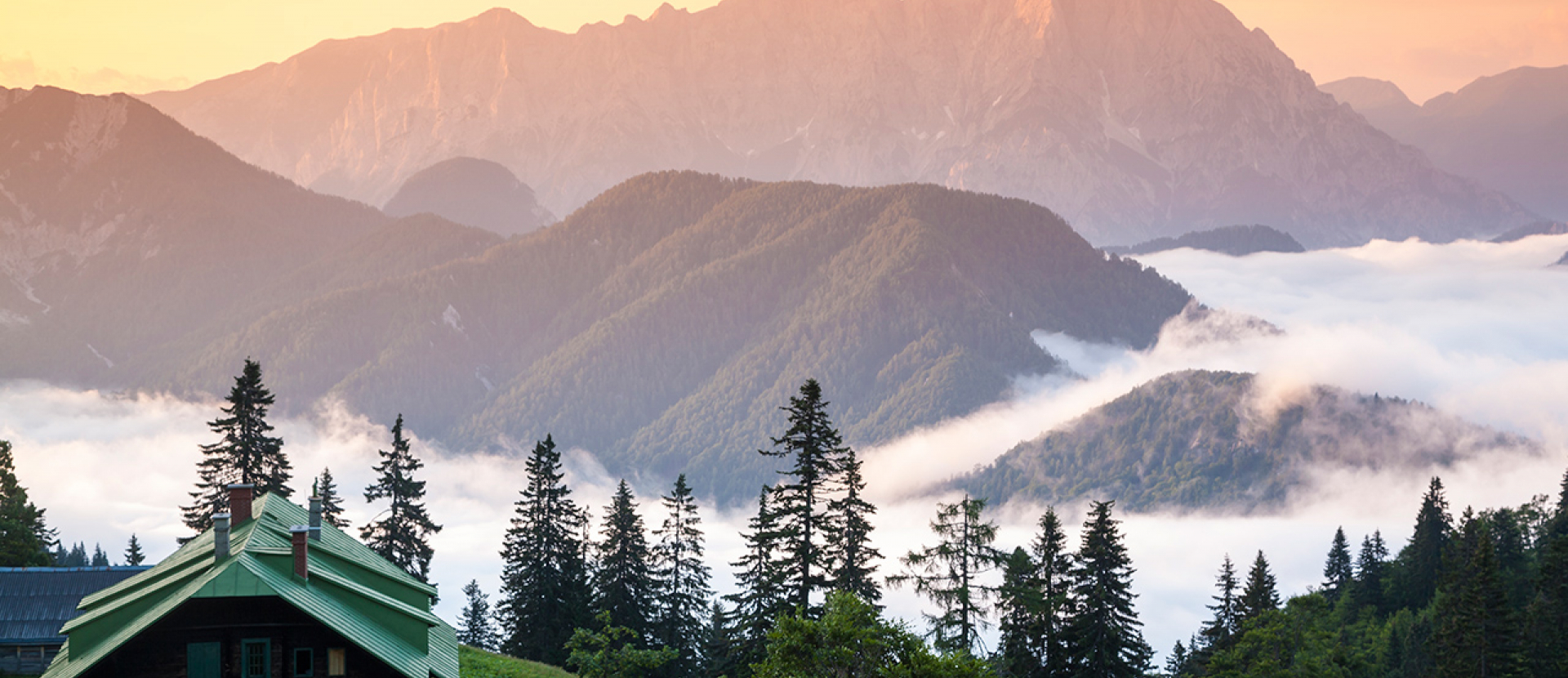 Oostenrijk, hutje aan de bergen