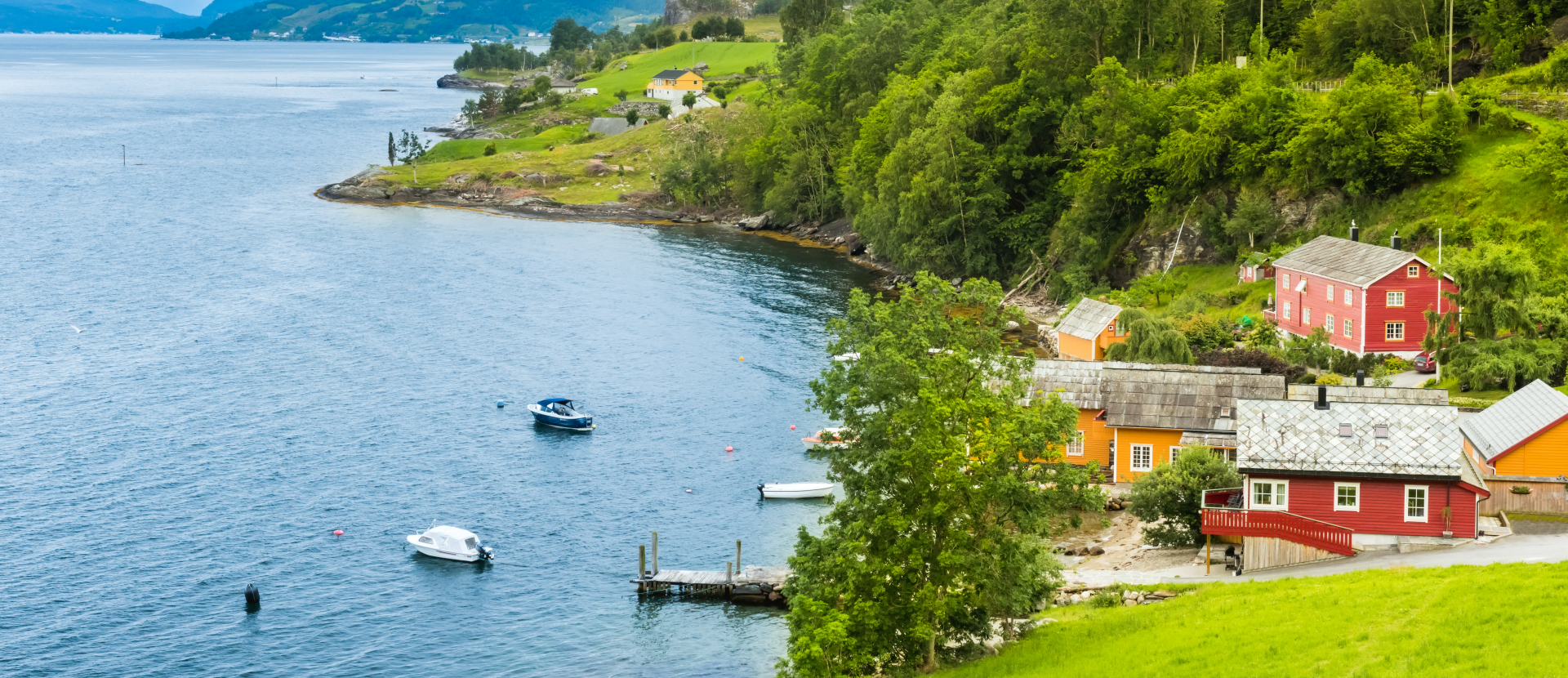 Noorwegen, foto van huizen aan het water