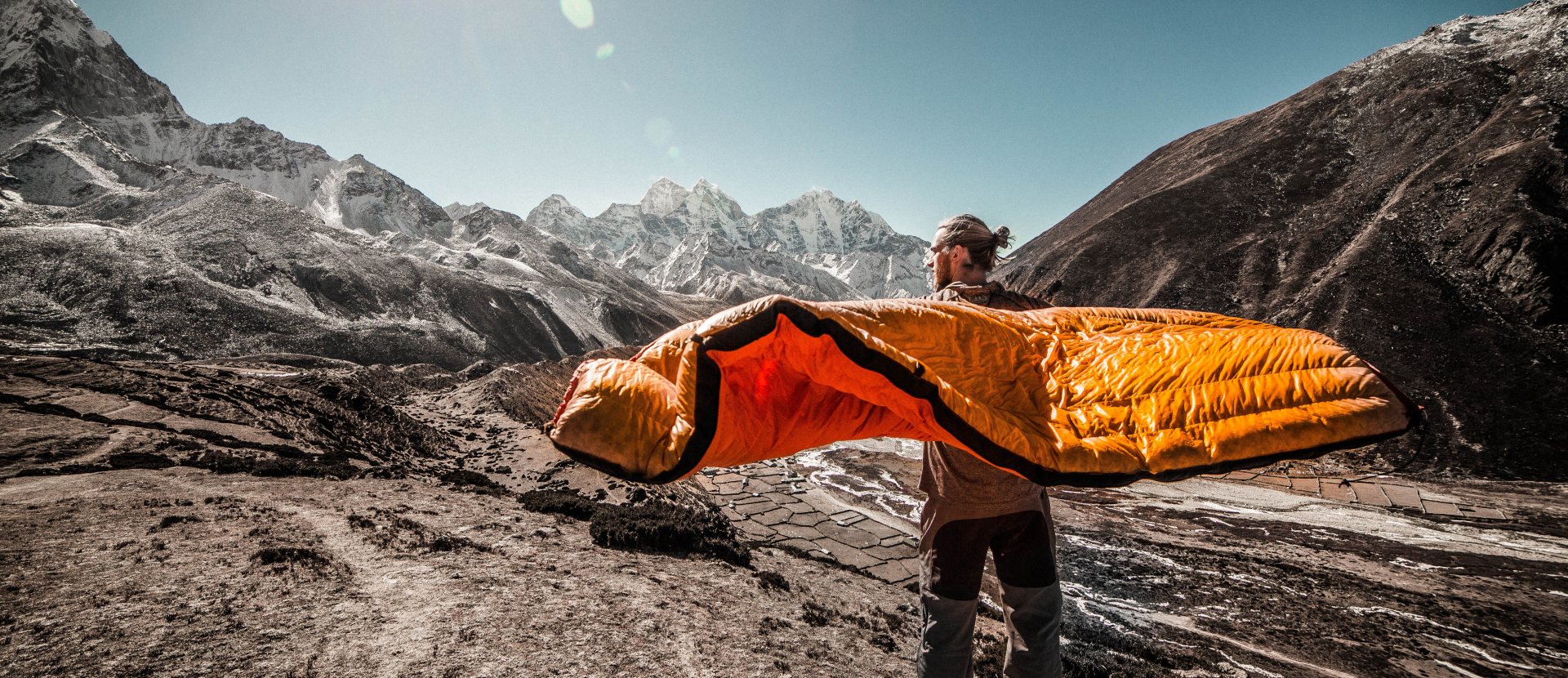 Slaapzak in de bergen