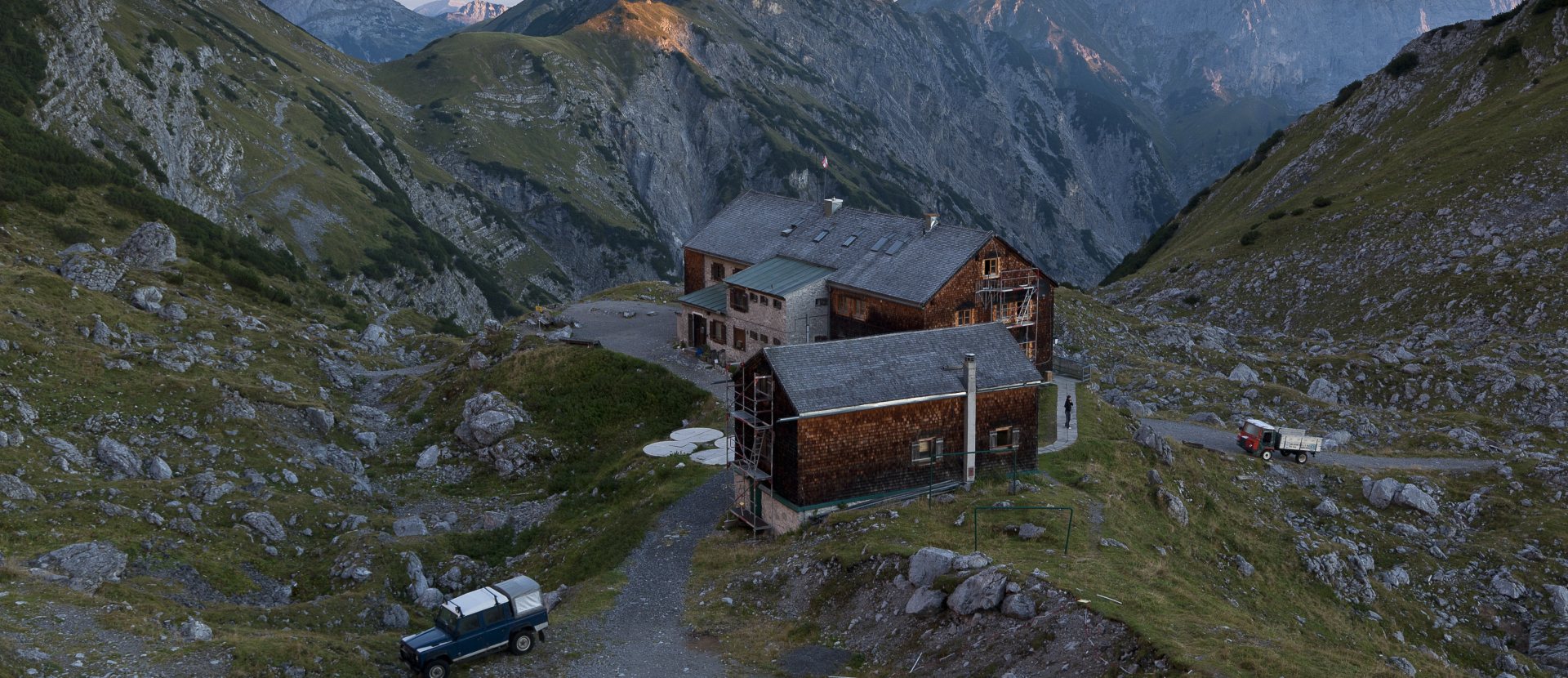 Hut in de Karwendel in Oostenrijk