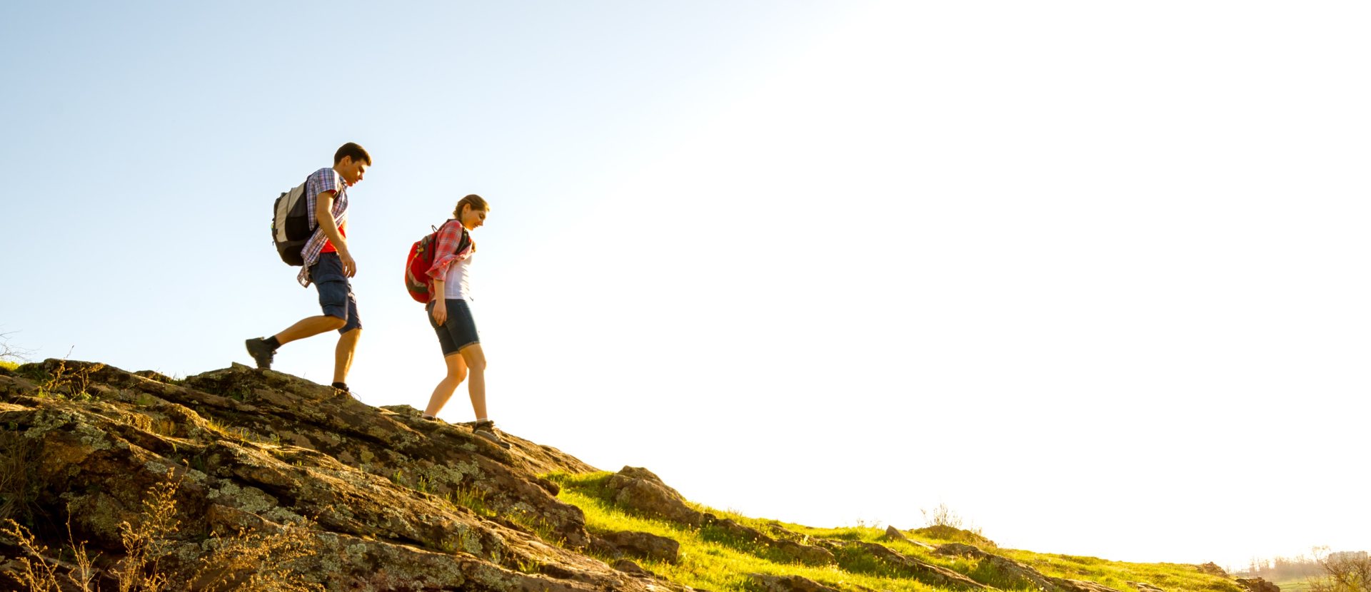 Hikers in de bergen