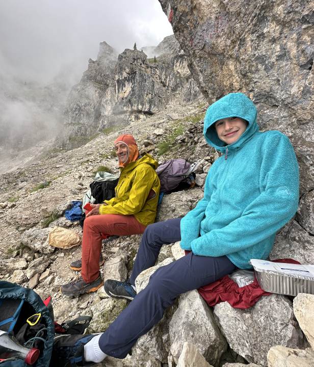 Lunchpauze in de bergen