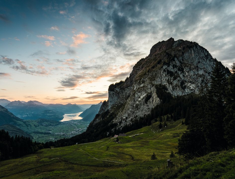 Mythen Great evening panorama