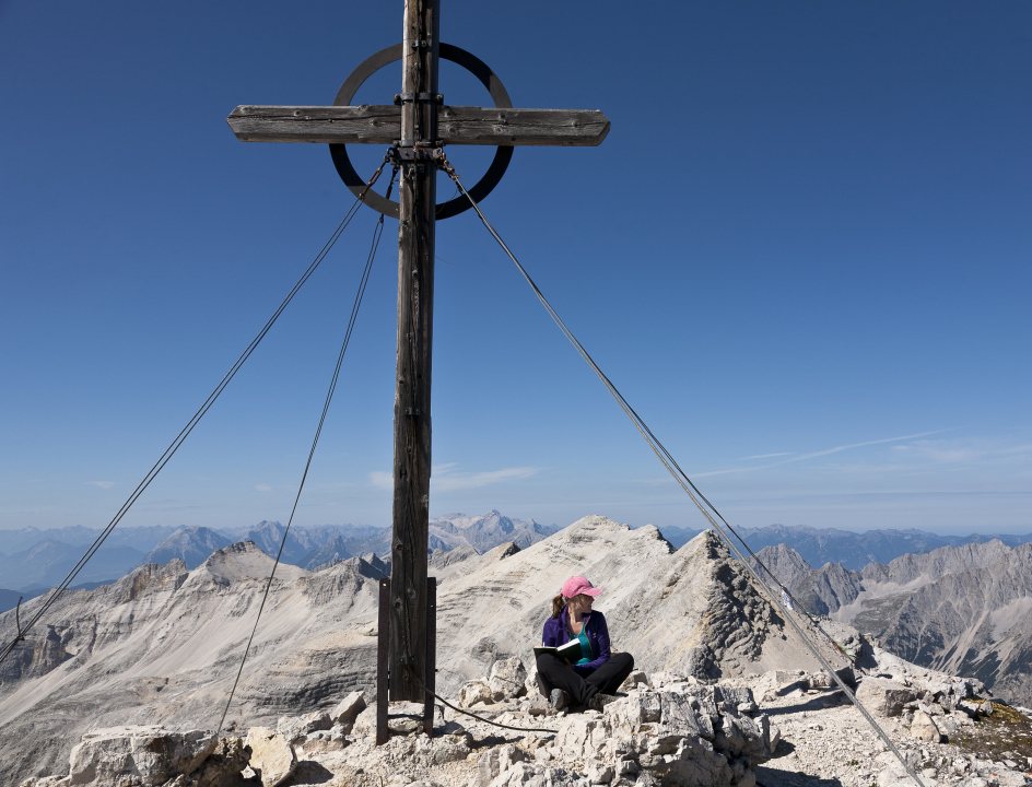 Op de top van de berg in het Karwendel