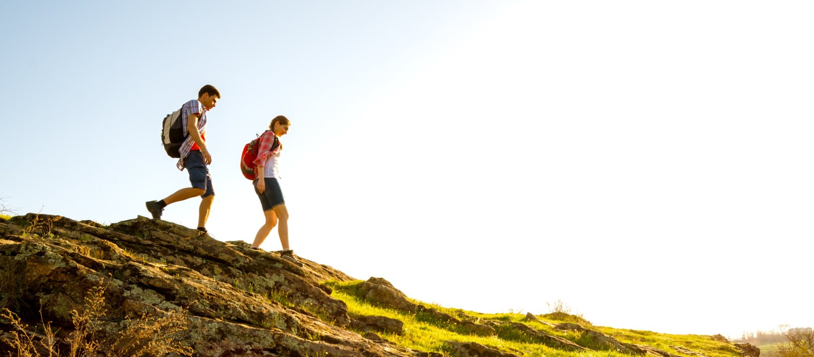 Hikers in de bergen