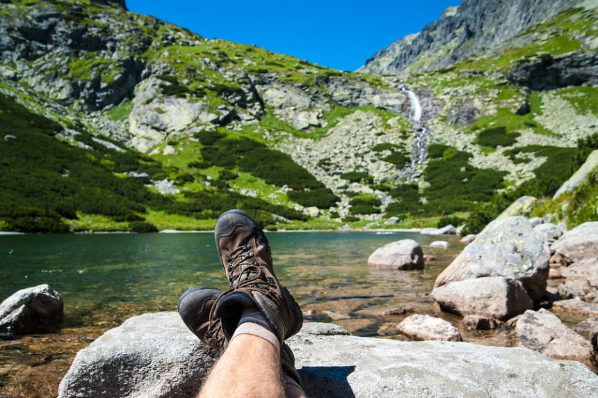 Wandelschoenen pauze