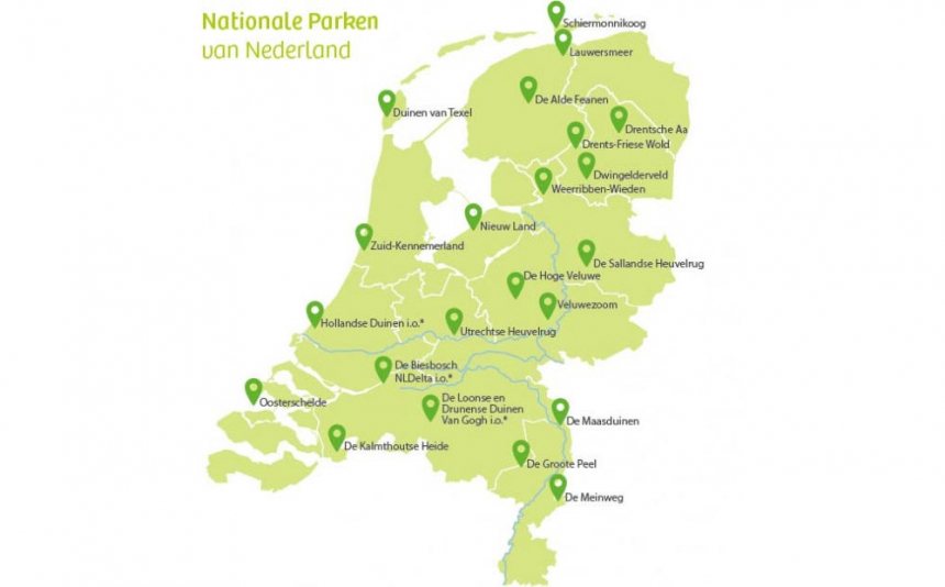 Nationale Parken Nederland kaart