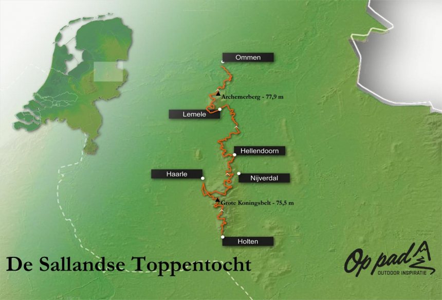 Overzichtskaart Sallandse Toppentocht