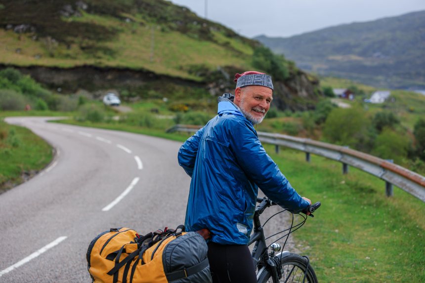 Fietser in Schotland