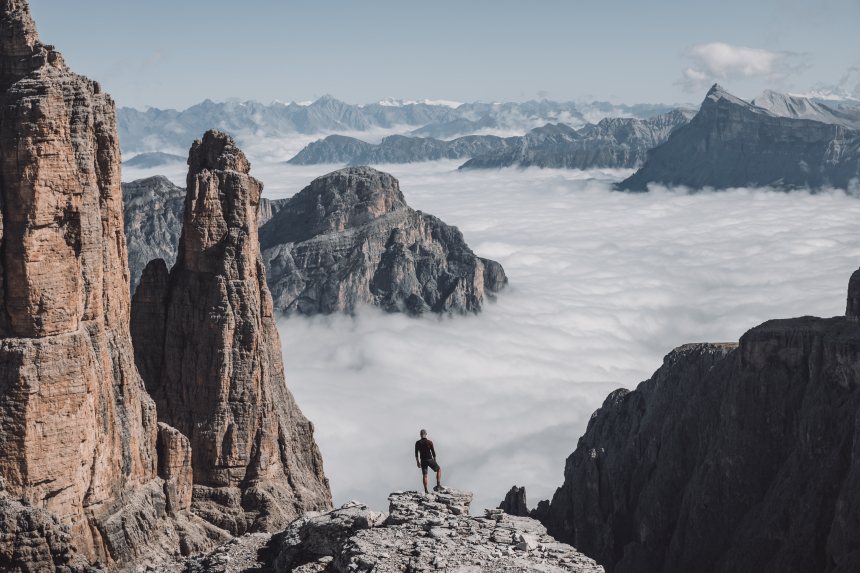 De Piz Boè in Italië (Dolomieten)