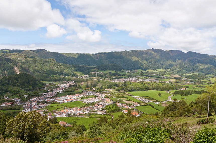 Uitzicht op Furnas, São Miguel.