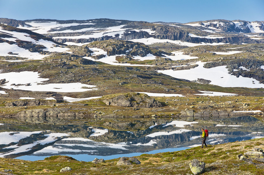 Mooi fotomoment in de buurt van de Geiterygghytta bij het vertrek in de ochtend.