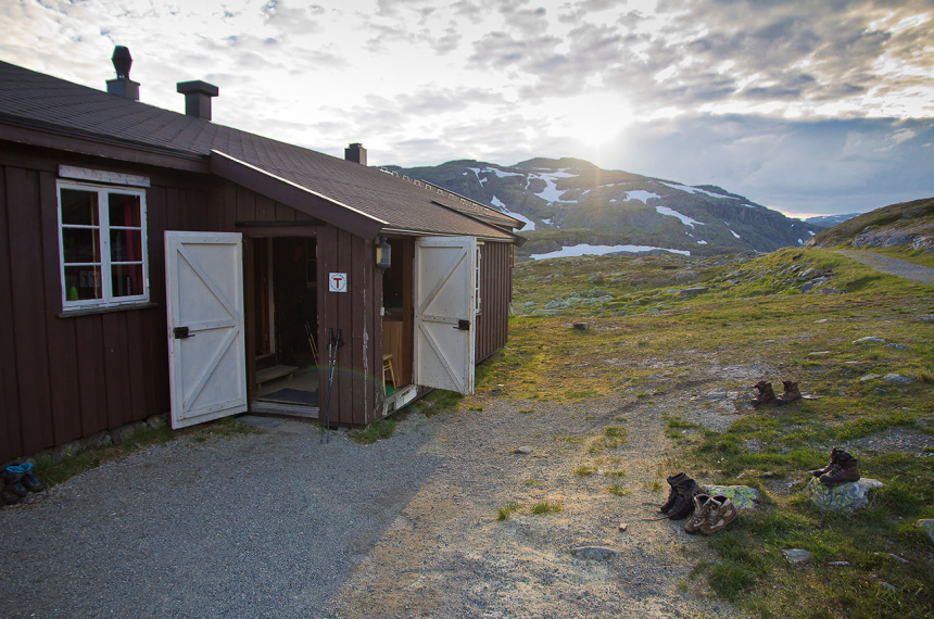 Geiterygghytta, eindpunt van de eerste etappe.
