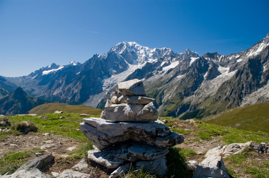 De Mont Blanc vanaf de Testa Bernarda.