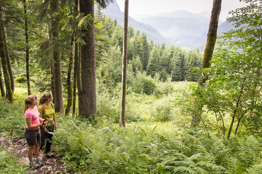 Halverwege de klim naar de Genneralm.