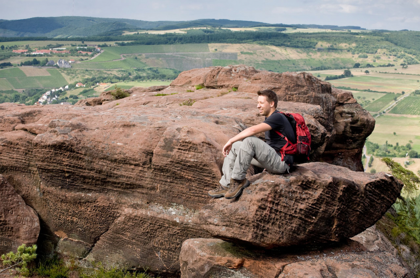 Een bekende wandelroute is de Saar-Hunsrücksteig van Orscholtz naar Idar-Oberstein. Foto: Margriet Spangenberg.
