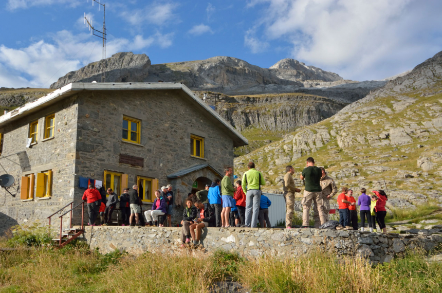 Refugio de Goriz is één van de drukste van de Pyreneeën.